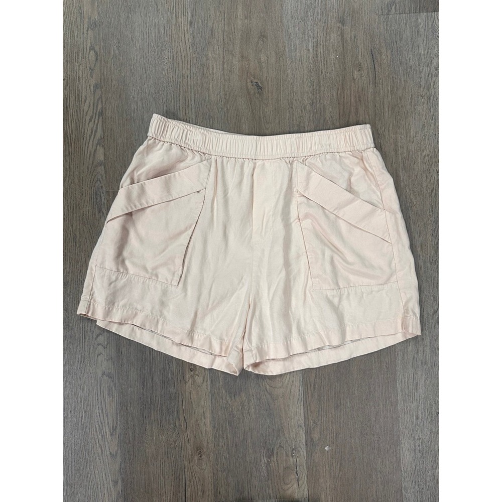Vuori Trestles Twill Shorts Peach Lyocell Linen Elastic Waist Pockets Size L